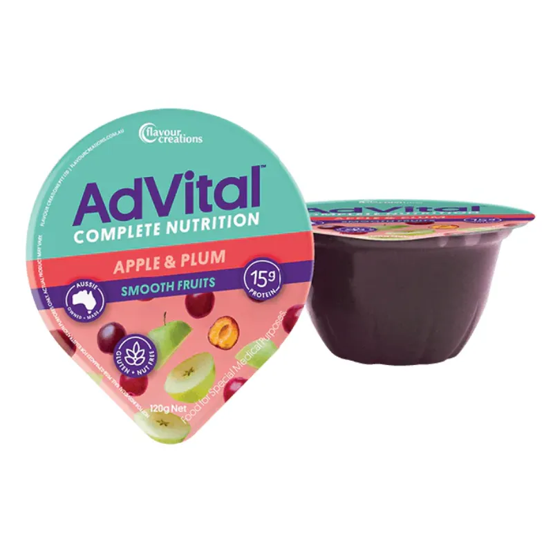 Flavour Creations AdVital Nutritionally Complete Smooth Fruits Apple and Plum 120g Flavour Creations AdVital Nutritionally Complete Smooth Fruits Apple and Plum 120g