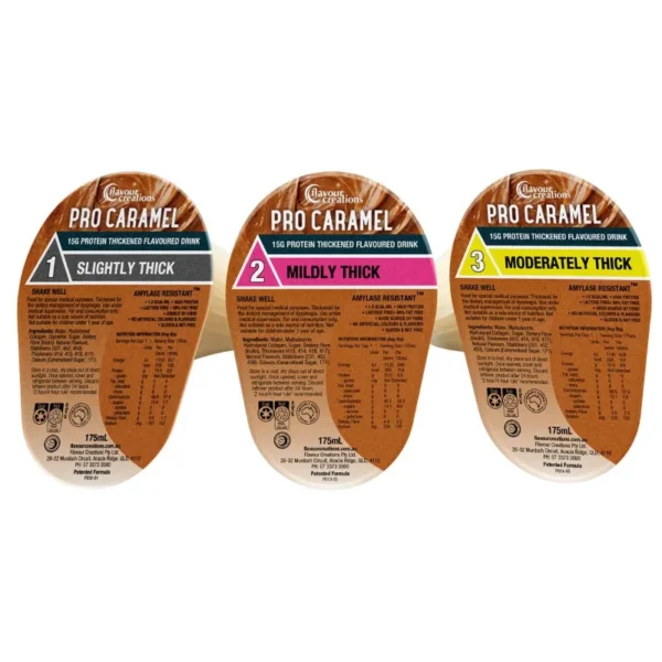 Flavour Creations Caramel Flavoured 15g Protein Thickened Drink Box of 24 - All Types