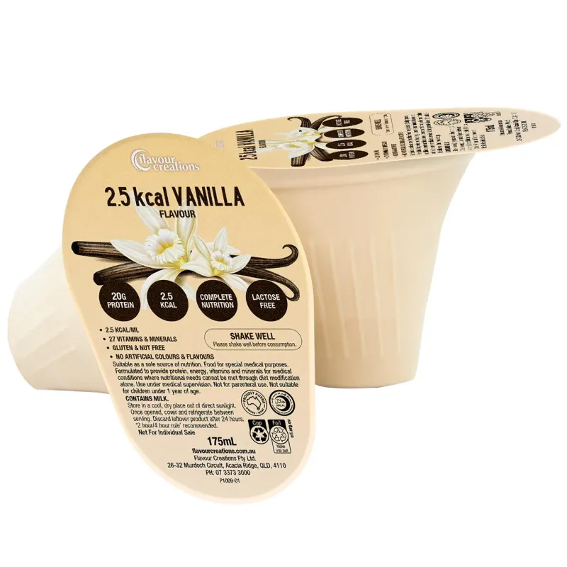 Flavour Creations Lactose Free Vanilla Nutritionally Complete 2.5Kcal 175mL Flavour Creations Lactose Free Vanilla Nutritionally Complete 2.5Kcal 175mL