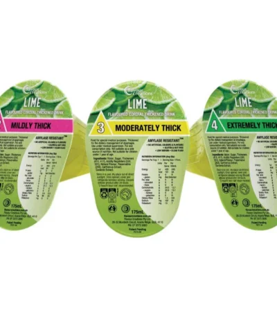 Flavour Creations Lime Cordial Drink 175mL Dysphagia Cup RTD Box of 24 - All Types