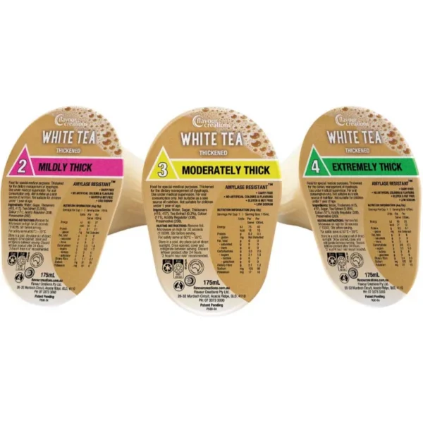 Flavour Creations White Tea Thickened Drink 175mL Box of 24 - All Types