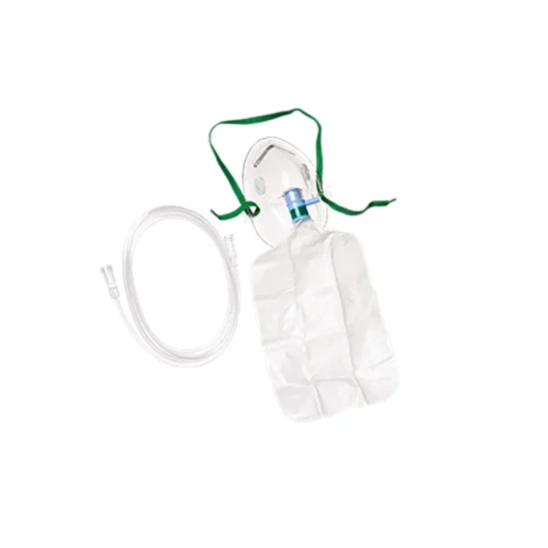 Mdevices Oxygen Mask with Reservoir Bag -Non-Rebreathing - Elongated Shape -2.1m Tubing -Adult