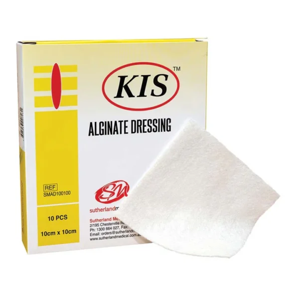 KIS Alginate Dressing Regular Sheet, Box of 10 - All Sizes