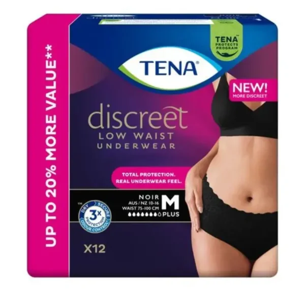 TENA Discreet Normal Low Waist Underwear Noir Pants (Medium / Large)