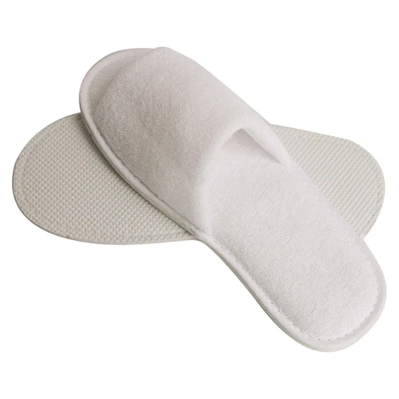 2026-03-01-69a34c0b54d3b-1.webp Slippers, Cotton Towel, White, Disposable , 10 Pair per Pack - Image 1
