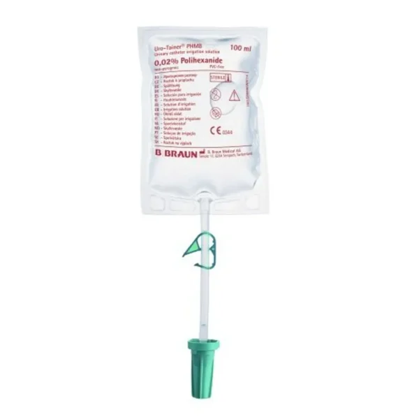 B. Braun Uro-Tainer Phmb Polihexanide 0.02% INT 100mL (FB99965) - Catheter Decolonization (removal of bacteria)