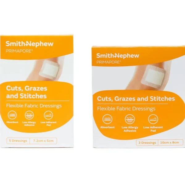 Smith & Nephew Primapore Flexible Fabric Dressing (7.2cm x 5cm / 10cm x 8cm)