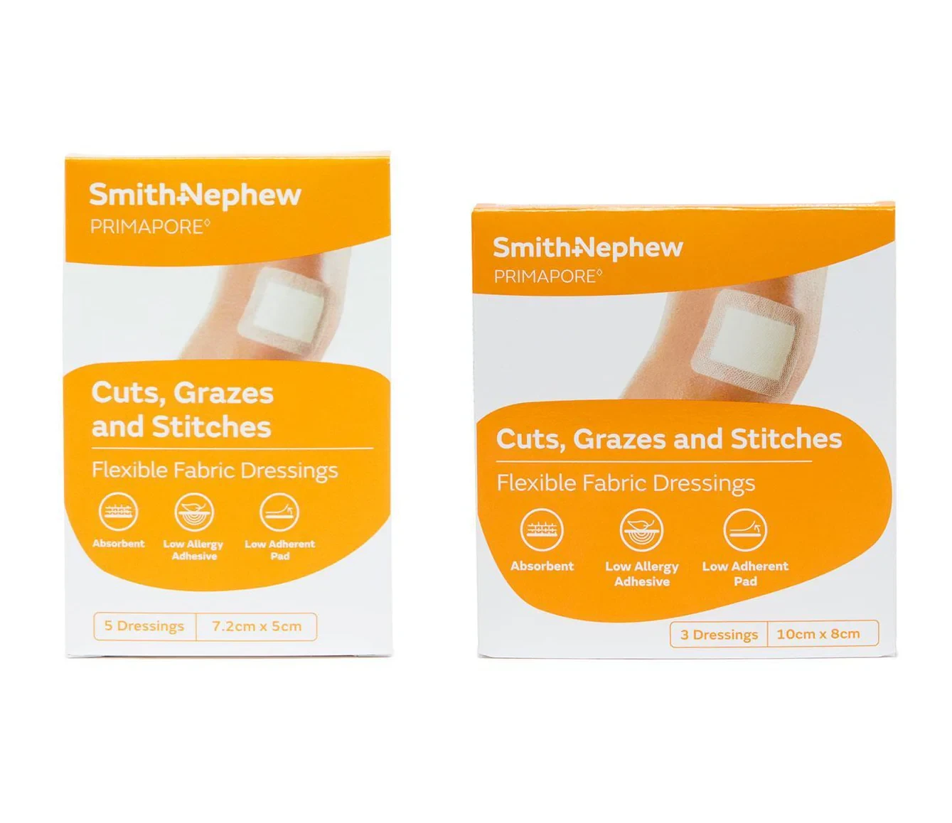 2026-03-04-69a72ff9b6a70.webp Smith & Nephew Primapore Flexible Fabric Dressing (7.2cm x 5cm / 10cm x 8cm) - Image 1
