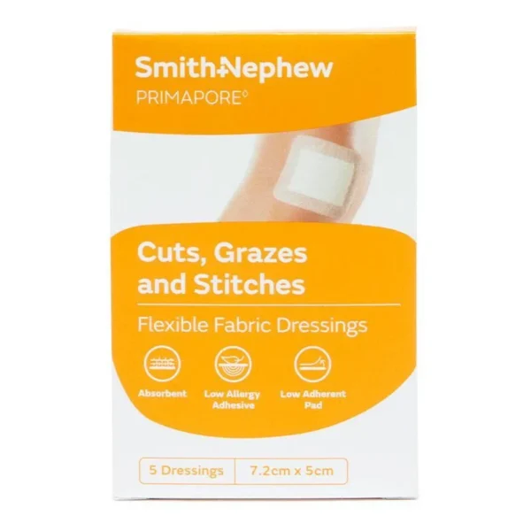 Smith & Nephew Primapore Flexible Fabric Dressing (7.2cm x 5cm / 10cm x 8cm)