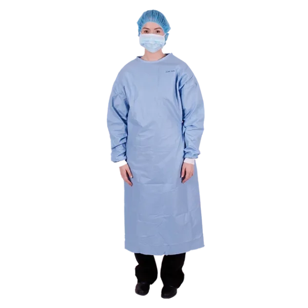 Multigate Surgical Apparel Sterile Isolation Cover Gown with 2 Towels, Large, BLUE - Each