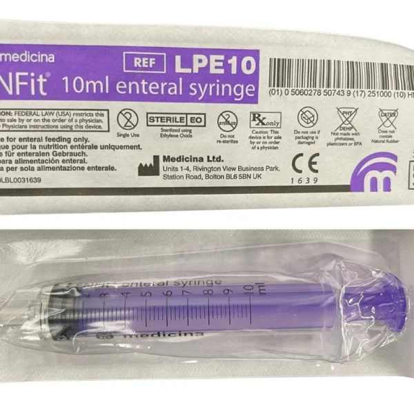 Medicina Syringe Enfit 10ml LPE10 - Box of 100