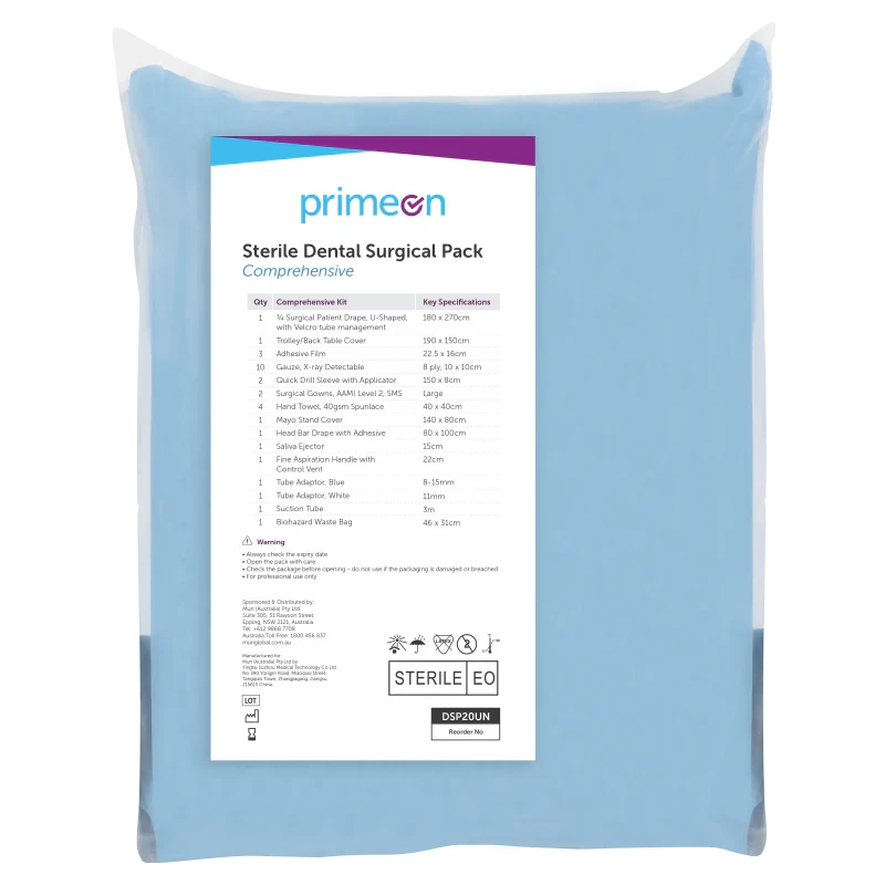 2026-03-12-69b29d0b968c6-1.webp PrimeOn Comprehensive Sterile Dental Surgical Pack (DSP20UN) - Image 1