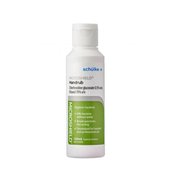Microshield Handrub 70 Percent, Chlorhexidine 0.5 Percent, 125mL, 61356 - Each