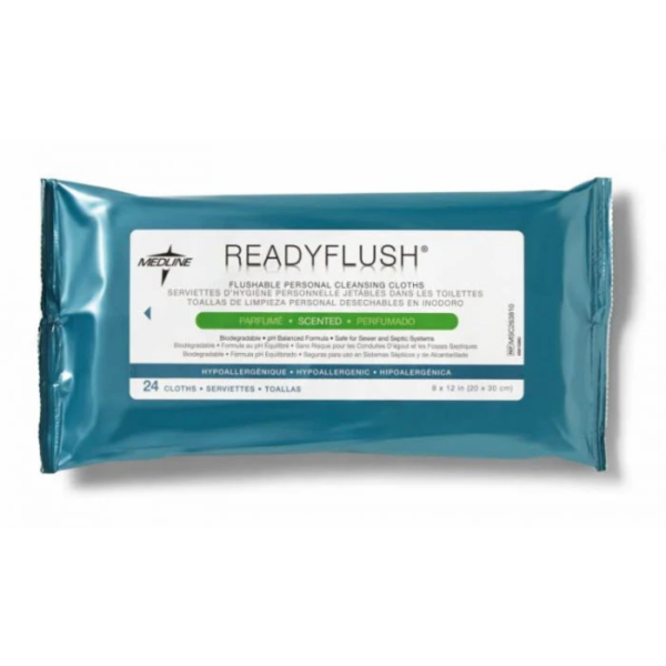 Medline Readyflush Wipes Flushable Cloths 20x25cm (MSC263810)