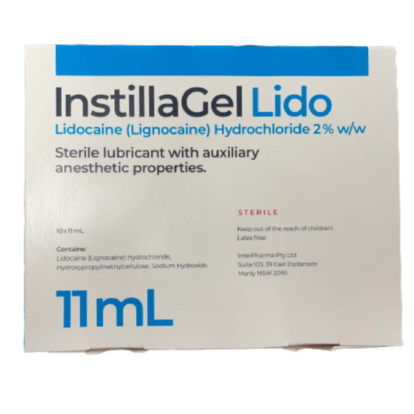 InstillaGel Lido 11ml Lidocaine (lignocaine) Hydrochloride 2% Catheter Lubricant Sterile Farco