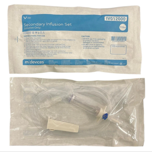 MDevices Secondary Infusion Set 115cm Sterile Single-use (IV012000)