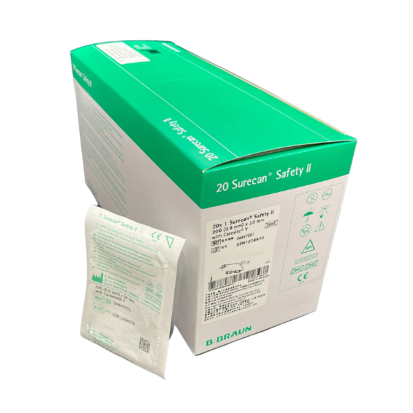 B. Braun Surecan Safety II Caresite With "Y" 20G X 20mm (04447051) - 20/Box