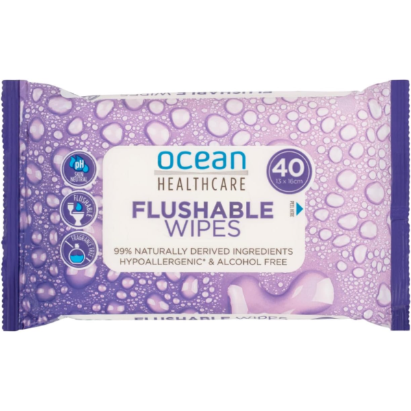 Ocean Flushable Toilet Wipes 13 x 16cm (5182)