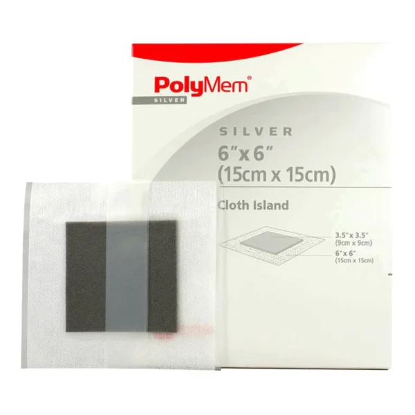 Polymem Silver Adhesive Cloth Island Dressing, 15cm x 15cm, Box of 15 (RL1766)
