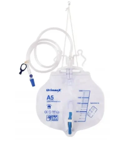 Aaxis Urimaax Drainage Night Bag A5 2000mL Sterile 120cm Tube Lever Tap
