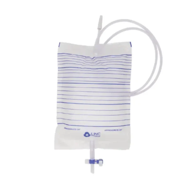 Aaxis Urinary Drainage Night Bag Latex Free 2000mL 90cm Tube