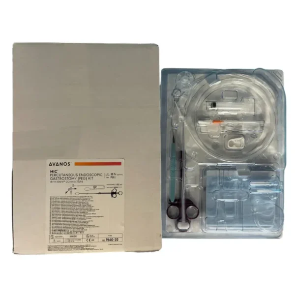 Avanos MIC Percutaneous Endoscopic Gastrostomy (PEG) Kit with Enfit Connectors Pull Method 14Fr, 20Fr, 24Fr - Box of 1