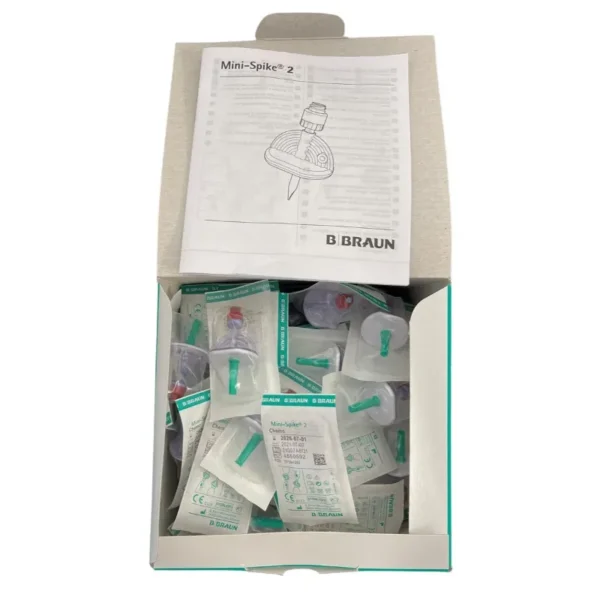 B. Braun Mini-Spike Vented Dispensing Pin With Swabable Needle-Free Access Valve - All Sizes