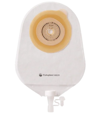 Coloplast Alterna Paediatric 1 Piece Urostomy Bag Non Return Valve 150ml Cut to Fit 10-35mm Transparent - 8009