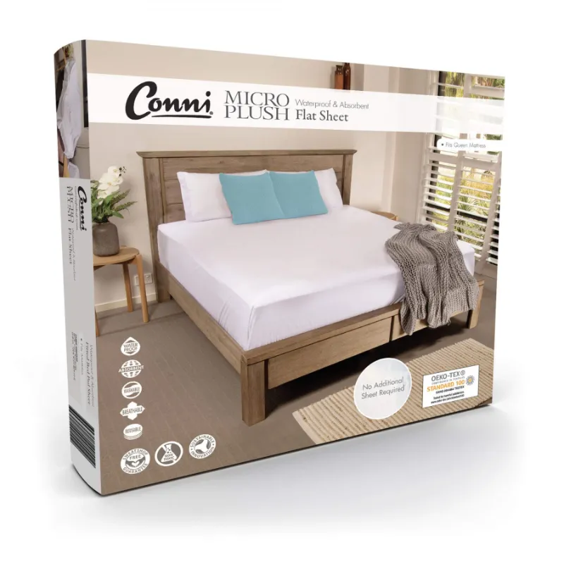 Conni Micro-Plush Waterproof Flat Sheet Conni Micro-Plush Waterproof Flat Sheet