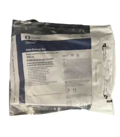 Covidien Kendall Dover Urine Drainage Bag 4000mL Sterile 120cm Tube with Needle Sampling Anti-Reflux Device Drain Tube (6261)
