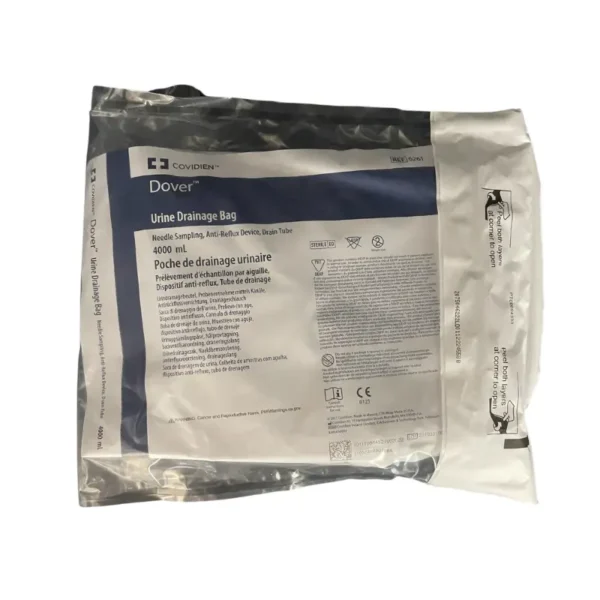 Covidien Kendall Dover Urine Drainage Bag 4000mL Sterile 120cm Tube with Needle Sampling Anti-Reflux Device Drain Tube (6261)