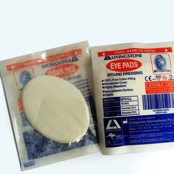 Sterile Eye Pads Wound Dressing, 100% Pure Cotton, Latex Free - Each