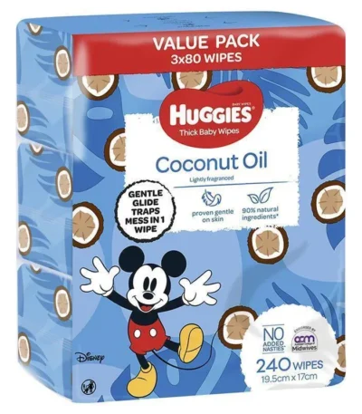 Huggies Thick Baby Wipes Coconut Oil