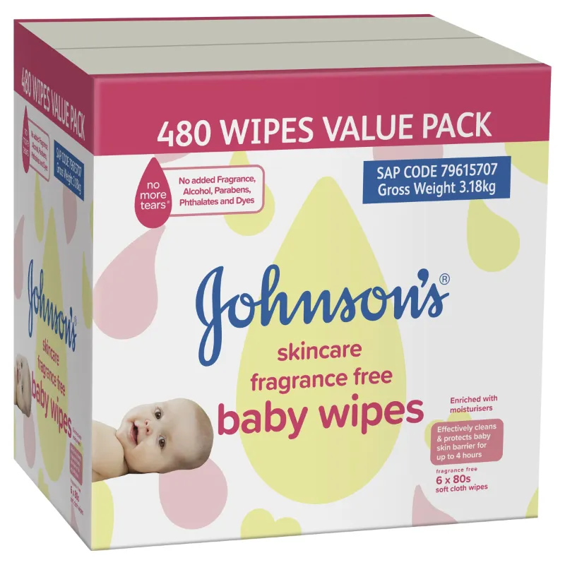 Johnson's Baby Skincare Fragrance Free Baby Wipes Johnson's Baby Skincare Fragrance Free Baby Wipes
