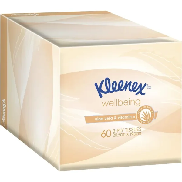 Kleenex 3Ply Wellbeing Aloe Vera Facial Tissues