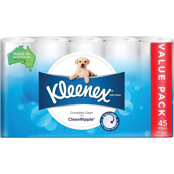 Kleenex Toilet Tissue Complete Clean White