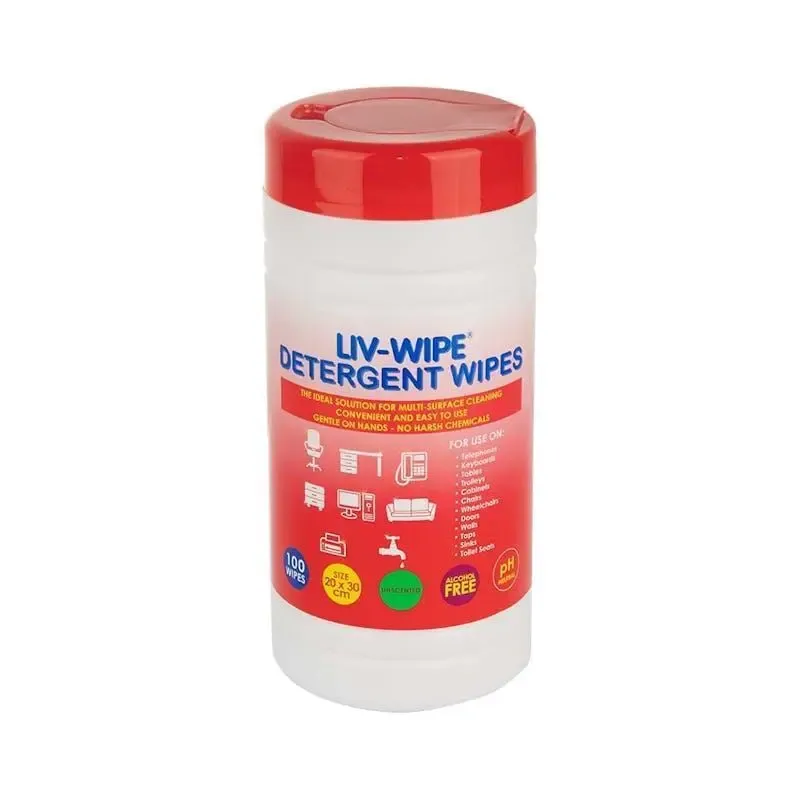 Liv-Wipe Detergent Wipes Alcohol Free 20 x 30cm Liv-Wipe Detergent Wipes Alcohol Free 20 x 30cm