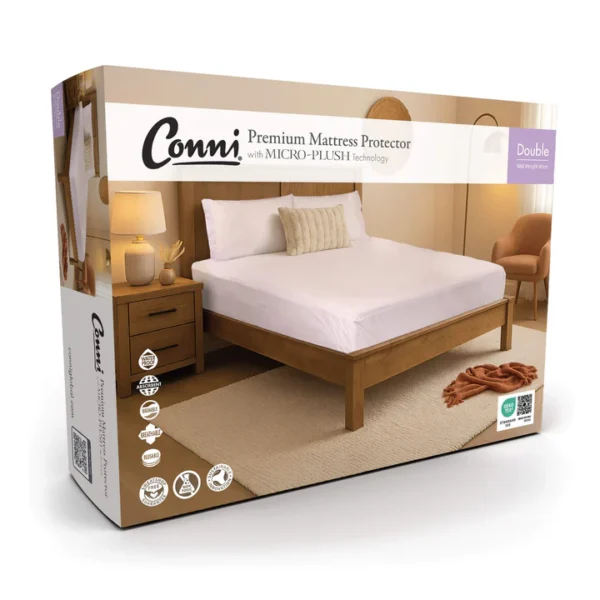 Premium Waterproof Mattress Protector - with Micro-Plush Technology (White / Charcoal)