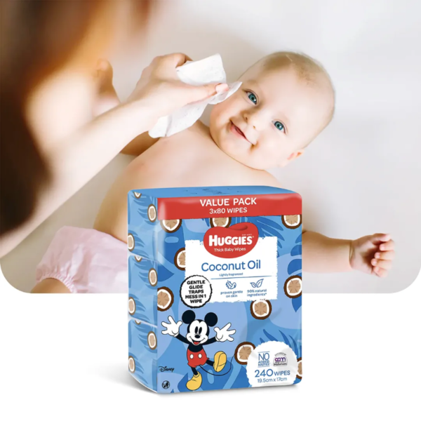 Huggies Thick Baby Wipes Coconut Oil (92890)