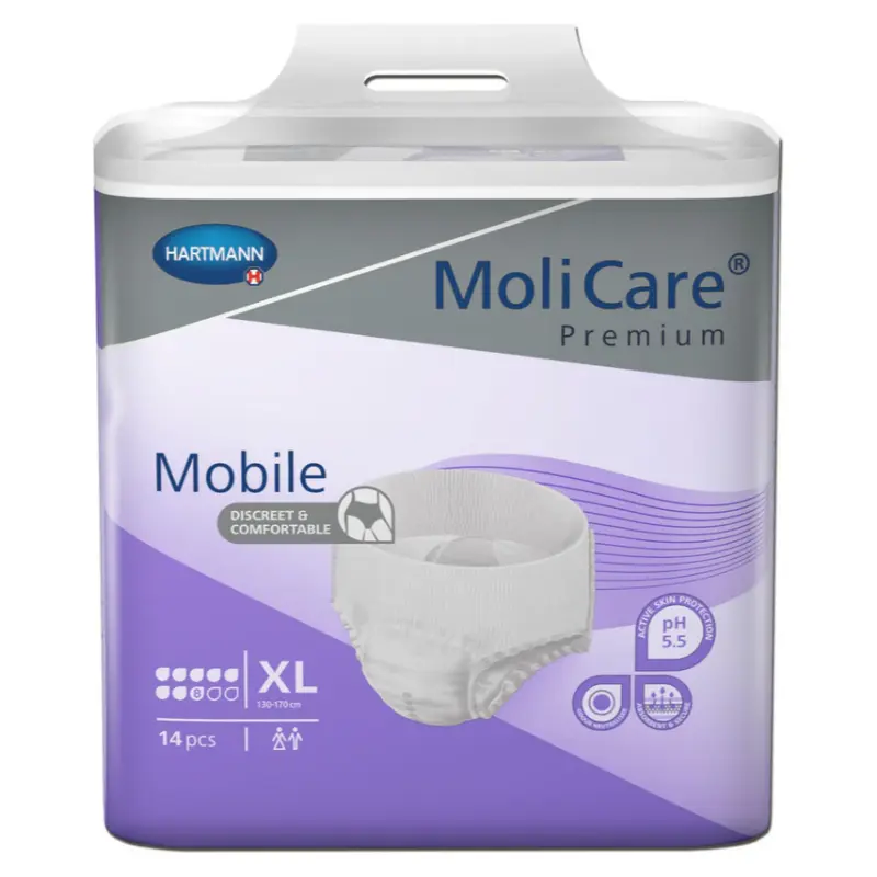 Packshot_Front_MoliCare_Premium_Mobile_X-Large_8D_14_pcs__26915.1683121314.1000.1200 Hartmann MoliCare Premium Mobile 8 Drop Pull Up Pants - All Sizes - Image 1