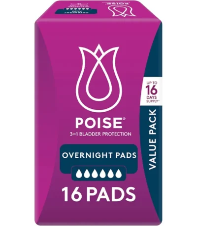 Poise Overnight Pads For Bladder Leaks 6D 16 pads pack