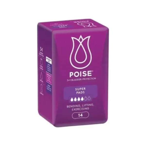 Poise Pads Super 276 x 120mm Female 276mm White 370mL