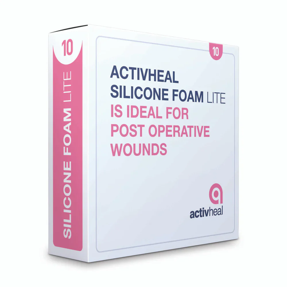 Silicone-Foam-LITE-2-CMYK__94372.1677760804.1000.1200 ActivHeal Silicon Adhesive Foam Lite With Border / Without Border, Box of 10 - All Sizes - Image 1