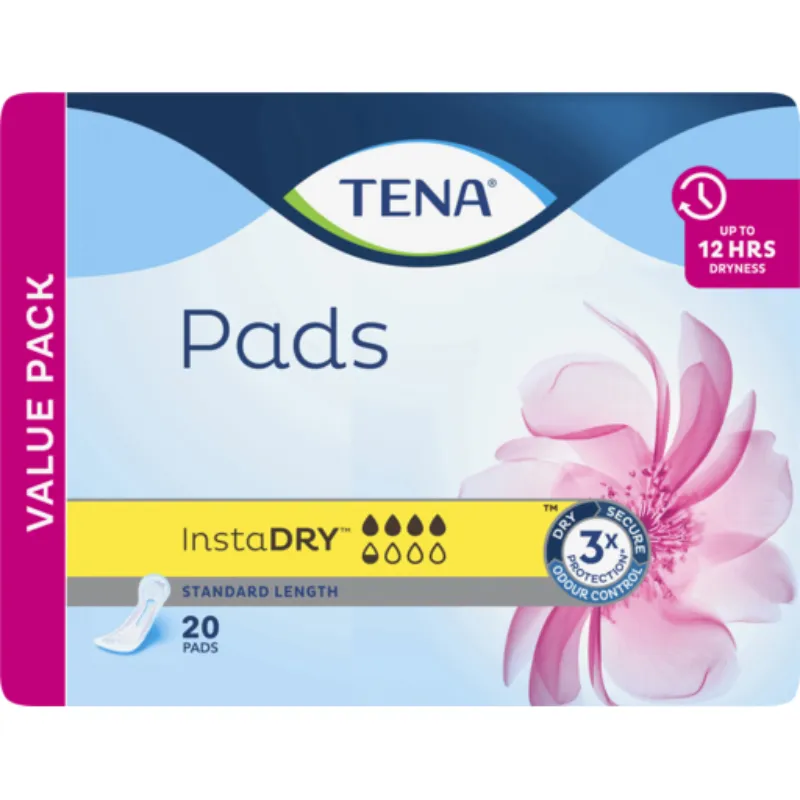 TENA Pads Instadry Standard Length 312x121mm 350ml TENA Pads Instadry Standard Length 312x121mm 350ml