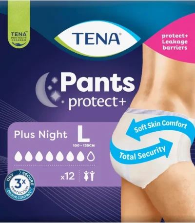 TENA Plus Night Pants Large Protect+ Unisex Heavy Incontinence