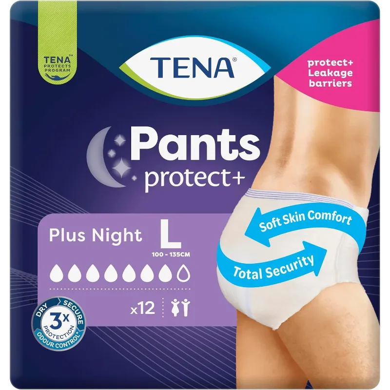 TENA Plus Night Pants Large Protect+ Unisex Heavy Incontinence TENA Plus Night Pants Large Protect+ Unisex Heavy Incontinence
