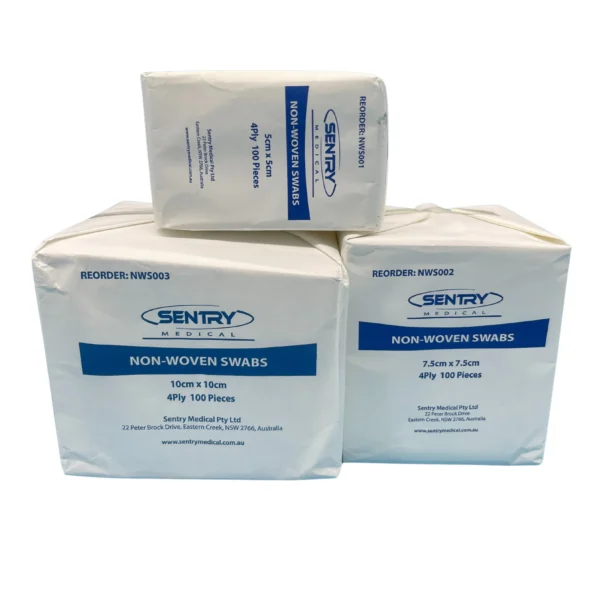 Sentry Non-Woven Swabs 4ply, 100pcs / Pack (5cm x 5cm / 7.5cm x 7.5cm / 10cm x 10cm)