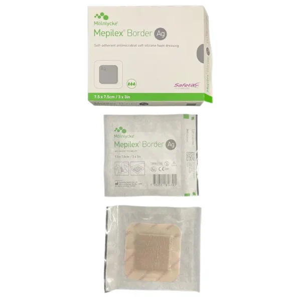 Molnlycke Mepilex Border Ag Adhesive Dressing - All Sizes