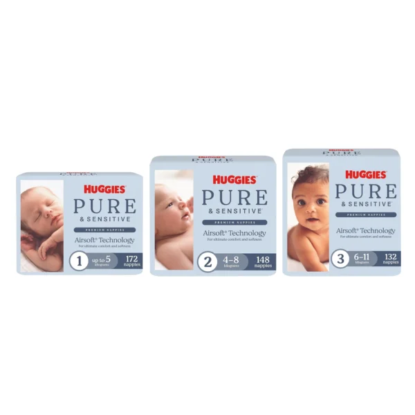 Huggies Pure & Sensitive Nappies - All Sizes