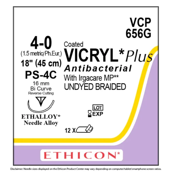 Ethicon Coated VICRYL Plus Antibacterial (polyglactin 910) Suture PRIME Reverse Cutting